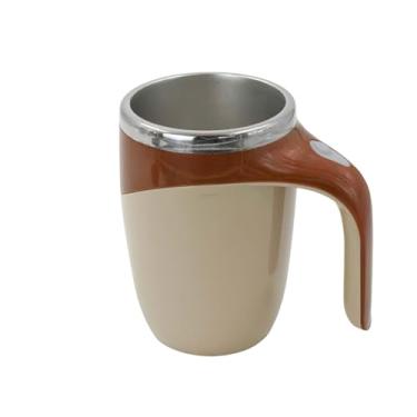 Imagem de Caneca Mixer Misturadora Magnética Copo Térmico Pilha 380 ml (Marrom)