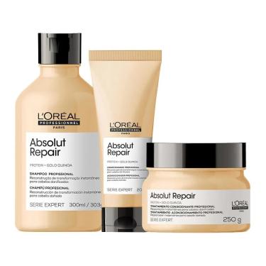 Imagem de Kit L'oréal Professionnel Serie Expert Absolut Repair Gold Quinoa - Shampoo E Condicionador E Máscara