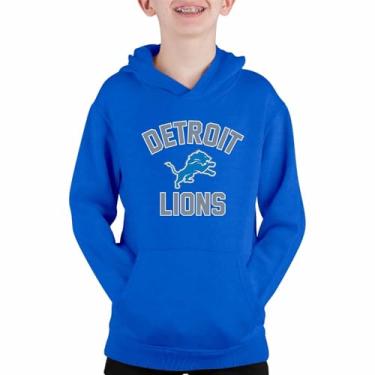 Imagem de Team Fan Apparel Moletom com capuz NFL Youth Gameday, moletom com capuz de futebol profissional, roupas esportivas meninos e meninas, Royal, X-Large