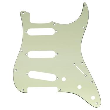 Imagem de Musiclily 11 Furos Escudo SSS Pickguard Strato para Guitarra Fender EUA/Mexicana Made Stratocaster Standard Estilo Moderno, 3 Camadas Mint Green