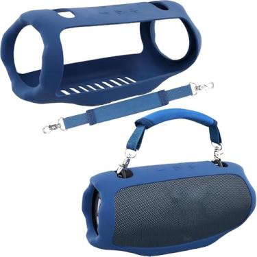 Imagem de Capa de silicone para alto-falante Bluetooth portátil Xtreme 4, capa de viagem de silicone portátil com alça, capa protetora (capa azul) - co2CREA