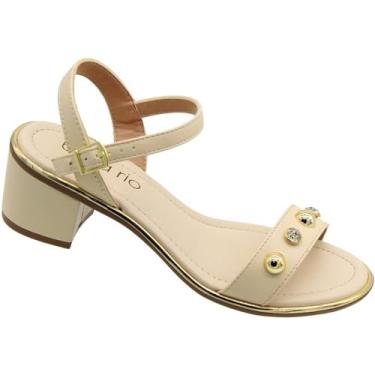 Imagem de Sandália Beira Rio Tira Esferas Salto Bloco Pequeno Feminina