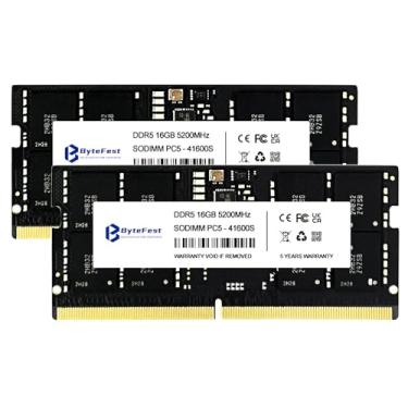 Imagem de ByteFest DDR5 RAM 32GB (2x16GB) 5200MHz PC5-41600 CL42 1.1V SODIMM 262-Pin Laptop/Notebook Módulos de memória RAM