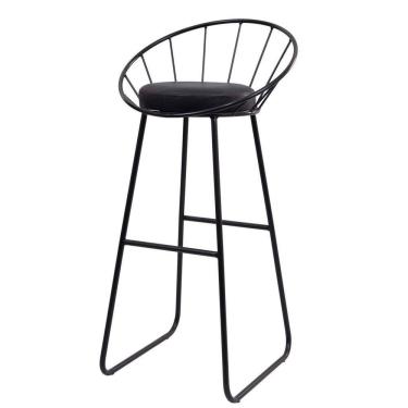 Imagem de Banco Alto Sunset Banqueta Estofada Balcão Cozinha Churrasqueira Preto