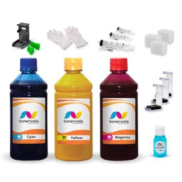 Imagem de Kit 3 Tinta Compatível Para Canon iP2700 PG-210 e CL-211 500ml - Toner