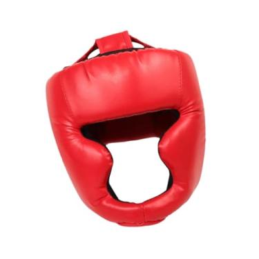 Imagem de oshhni Protetor de cabeça para boxe, macio, respirável, proteção profissional para a cabeça para sparring, luta livre, karatê, taekwondo, Crianças Vermelhas