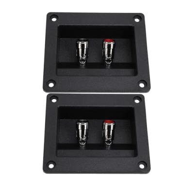 Imagem de 2 Pçs Caixa de Alto-falante Terminal Subwoofer Caixa Terminal Copo Mola Carregado Jacks Dupla Ligação Pós Alto-falante Placas Terminais para Carro Rv Barco