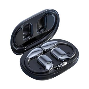 Imagem de BaotyJie Fones de Ouvido Abertos Sem Fio BT à Prova D'água Presente de Aniversário Fones de Ouvido Esportivos Display Digital para Academia Equitação Fitness M, Preto