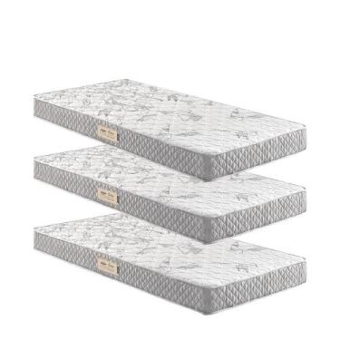 Imagem de Kit 3 Colchões Ecoline D23  Ecoflex Solteirinho 78x188x12 cm