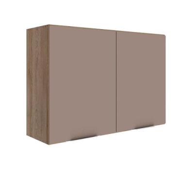 Imagem de Armário Aéreo Ferrara 2 Portas 80cm Prateleira Interna Fixa Poliman Mó