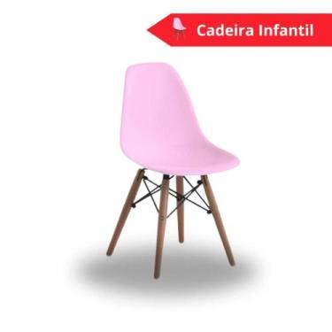 Imagem de Cadeira Eames Infantil Rosa Empório Tiffany Base Em Madeira - Seatco