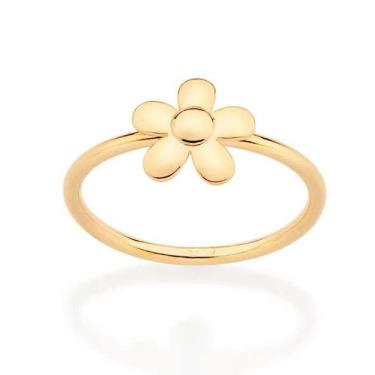 Imagem de Anel banhado ouro 3x 24k 18k e 22k feminino rommanel fino skinny flor 