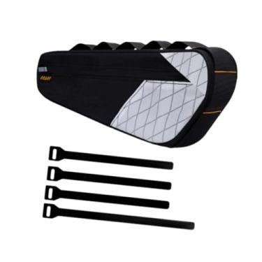 Imagem de simhoa Bolsa de Quadro para Bicicleta, Compartimento para Acessórios, Branco