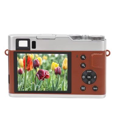 Imagem de Câmera Digital 4K, Zoom óptico de 16 X Visor de Foco Automático Anti Vibração Câmera Compacta para Vlogging Lente Macro de 48 MP Com Tela IPS de 2,8 Polegadas para Viagens (Marrom)