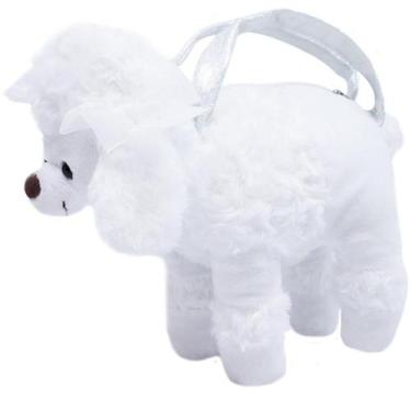 Imagem de Bolsa Cachorro Poodle Branco 23X23Cm - Pelúcia - Fofy Toys