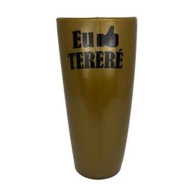 Imagem de Guampa chifre tereré plástica dourada 300 ml Eu Curto Tereré - Ppc Sto