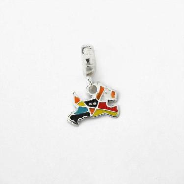Imagem de Berloque Cachorro Esmaltado Colorido Prata 925 - Atraktiva Jóias