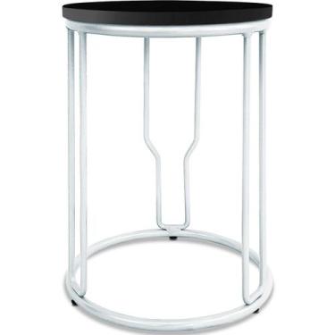 Imagem de Banco Banquinho Baixo Redondo Uganda Cozinha Área De Lazer Branco - Ge