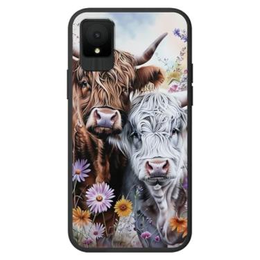 Imagem de RWUTYTIUL Capa protetora para TCL K11 T432W 15.2 cm para mulheres e homens, ajuste completo ultrafina, flexível TPU macio à prova de choque para TCL K11 T432W 2024, vaca florida roxa