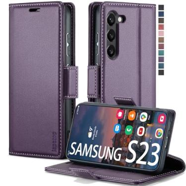Imagem de Capa para Samsung Galaxy S23 5G, capa carteira para Samsung Galaxy S23 5G com [bloqueio RFID] suporte para cartão magnético, capa carteira flip de couro para Samsung Galaxy S23 5G 6,1 polegadas (roxo moderno)