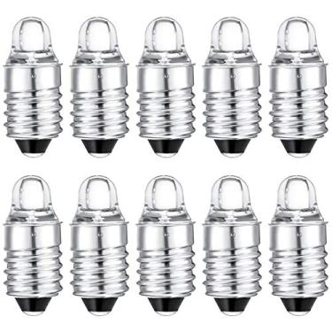 Imagem de Honoson 10 Lâmpadas LED E10 de 3 Volts, Miniatura de 3 Volts, Lâmpadas de Substituição, Mini Lâmpadas Branco Frio