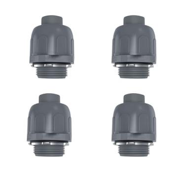 Imagem de Conector líquido apertado conector de conduíte flexível de 180 graus 4 peças acoplamento de conduíte apertado líquido de plástico NPT 1/5.1 cm NPT conduíte reto apertado líquido não metálico PVC