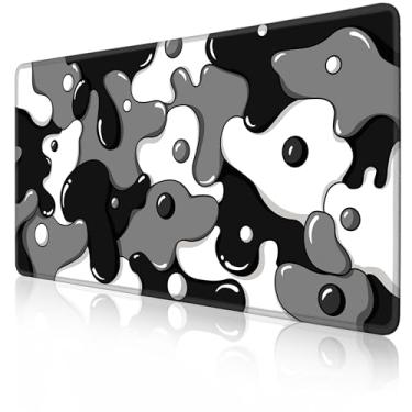 Imagem de MEWOOCUE Mouse Pad Teclados padrão vaca Mousepads XXL Preto e Branco Gaming Mouse Pad - Mouse Pad Gamer - Tapete de mesa de jogos preto e branco - 80.0 cm x 40.6 cm Thick Extended XXL Gaming Mouse Pad