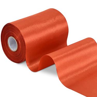 Imagem de TONIFUL Fita de cetim sólida de cobre de 10 cm de largura, tecido de 20 m, fita grande para corte de cerimônia, faixas de cadeira de grande abertura, faixas de mesa, arcos de carro, artesanato floral, costura, decoração de festa de casamento