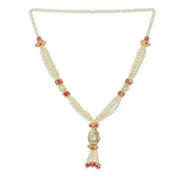 Imagem de Guirlanda de pérolas artificiais Mala Haar Moti Mala para Estátuas Ídolo-Mala, para Deus, Acessórios Pooja Sringar, Artigos Ornamento para Decoração de Ganesha Festival Cultural Tradicional Indiano