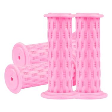 Imagem de Gladder 2 pares de punhos de guidão de bicicleta infantil de borracha universal para meninos e meninas bicicleta de equilíbrio de 12-20 polegadas (rosa, 93 mm)