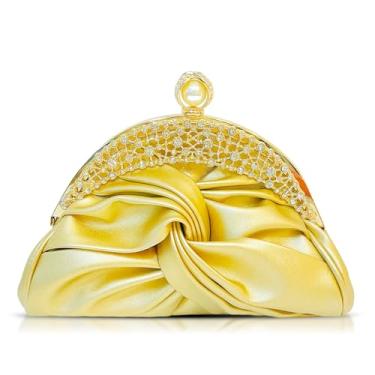 Imagem de Bolsa dourada para noite, bolsa transversal, bolsa feminina, bolsa pequena para casamento, formatura, festas, Dourado, One Size