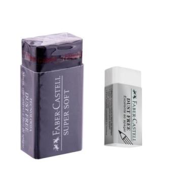 Imagem de Kit 02 Borracha Escolar SuperSoft Preta e Branca Dust Free - FABER-CAS