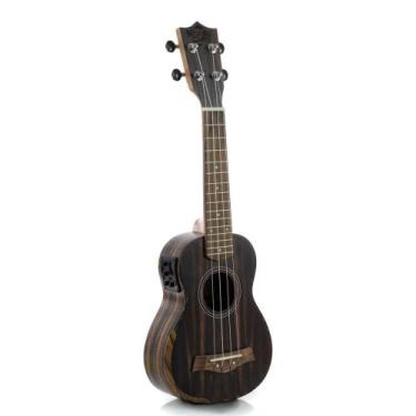 Imagem de Ukulele Moani MAUNA Soprano 21'' Ebony C/ Bag UKEB-21EQ