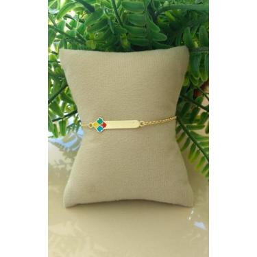 Imagem de Pulseira infantil Autista com NOME Banhado a Ouro 18k - Jhulias Joias 