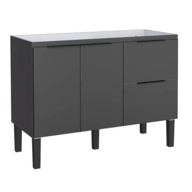 Imagem de Gabinete de Cozinha Preto em Madeira Montado 114cm Cisne Cozimax