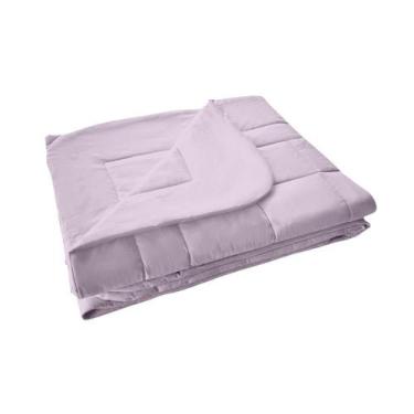 Imagem de Colcha Cobreleito Mini Cama 100% Algodão Malha Lilás Arrumadinho Enxov