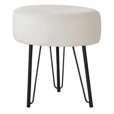 Imagem de Banquinho Tipo Puff Pé de Ferro Preto - Trendy, Bege