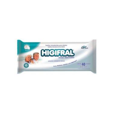 Imagem de Toalhas umedecidas higifral c/40 p/adulto - Bigfral