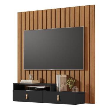 Imagem de Home Suspenso Ripado Lion Rack e Painel 2 Gavetas para TV - Mega Facil