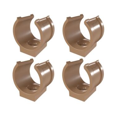 Imagem de Kit 4 Abraçadeira Impacto Cano 25Mm 3/4`` Marrom Estrela