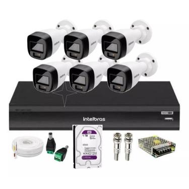Imagem de Kit 6 Cameras Intelbras 3220 Full Color Com Microfone, Dvr 8ch Imhdx 3