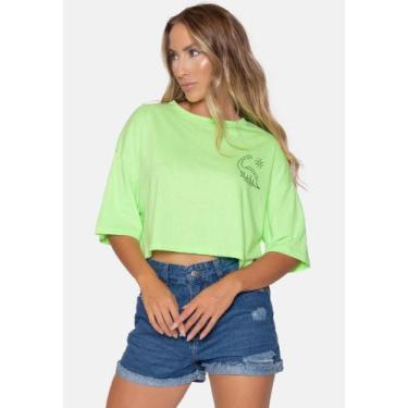 Imagem de Camiseta Básica Cropped de Algodão  - LE JULIE, Verde, G