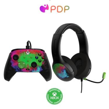 Imagem de PDP Space Dust Bundle Pack: REMATCH GLOW Advanced Wired Controller & AIRLITE GLOW Wired Headset For Xbox Series X|S, Xbox One, & Windows 10/11 PC