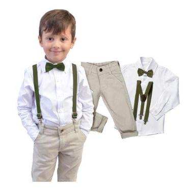 Imagem de Conjunto Batizado Manga Longa Calça Faca Bebe Infantil Cores e Tamanho