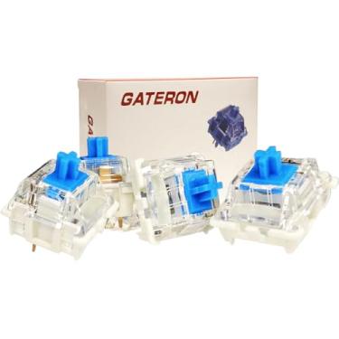 Imagem de Teclado mecânico Gateron 70 peças G pro 3.0 MX Switch, teclado linear pré-lubrificado RGB SMD para jogos interruptores táteis de 3 pinos (azul)