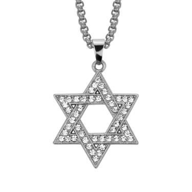 Imagem de evoklo Colar dourado delicado da estrela de Davi para mulheres, colar de estrela judaica de ouro, colar infinito, colar magen david, feminino, colar de Israel, suéter, pingente para mulheres, Latão,