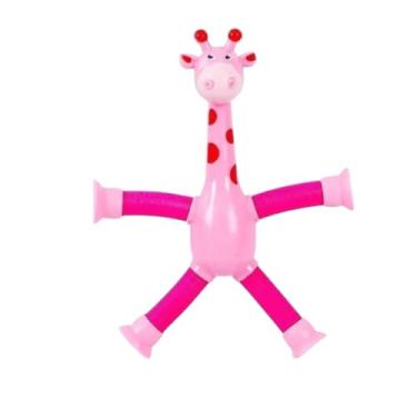 Imagem de Girafa Estica Pop It 1 Unidade Telescópica Tubo Led Gruda Brinquedo Infantil Estica Puxa (rosa)