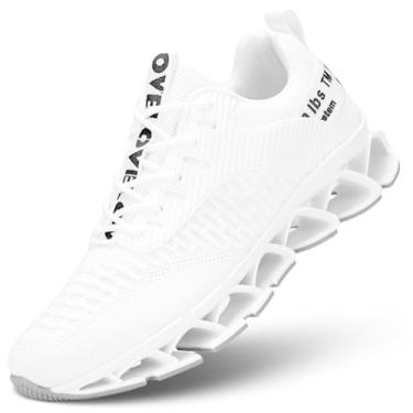 Imagem de Chopben Tênis de corrida masculino Blade antiderrapante, moderno, de malha respirável, sola macia, casual, atlético, Z73 branco, 37