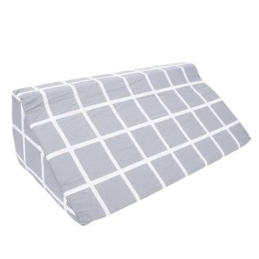 Imagem de Travesseiro de Cunha Xadrez Cinza Em Formato de Triângulo, Acolchoamento de Espuma, Posicionador Corporal, Idosos, Mulheres Grávidas