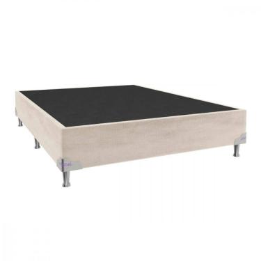 Imagem de Base Para Cama Box Casal 138x188x28 Sued Bege Portobel Bege